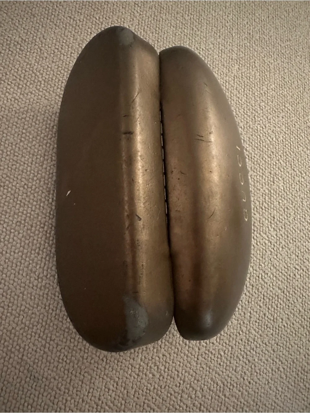 Gucci Brown Hard Sunglasses Case with Gold Logo